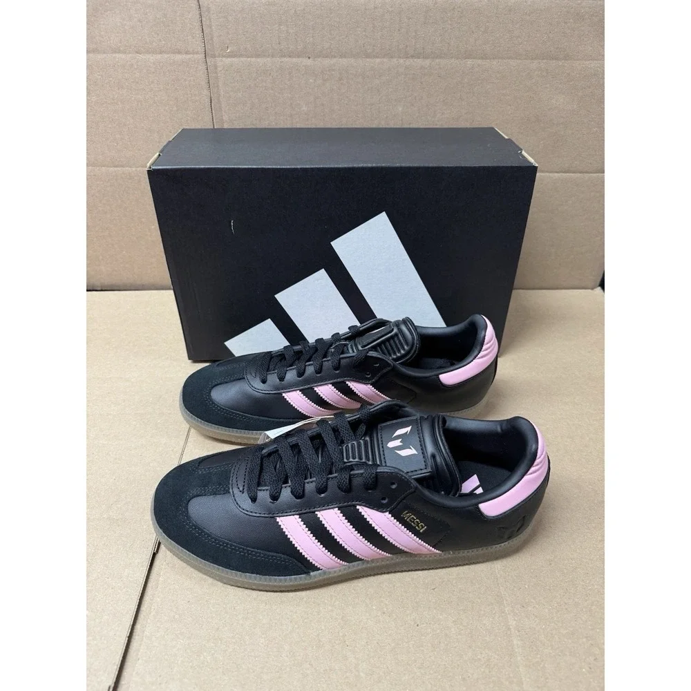 Adidas Samba Messi Shoes Black/Pink/Gum Men's Size 9.5 JP7845 NEW